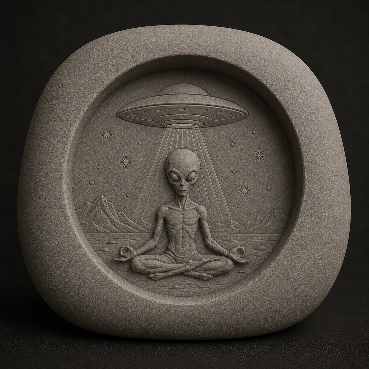 Grey Alien and UFO